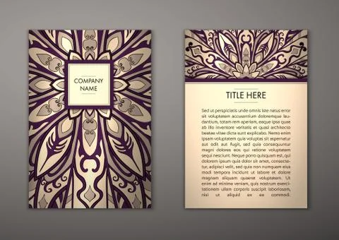 Flyer with Floral mandala pattern Stock Illustration