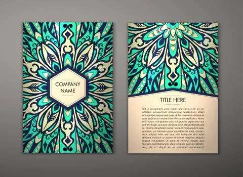 Flyer with Floral mandala pattern Stock Illustration