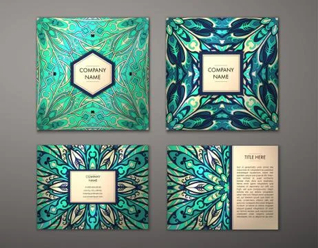 Flyer with Floral mandala pattern Stock Illustration