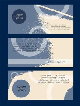 Flyer grunge texture set. Abstract card blue yellow color templates. Stock Illustration