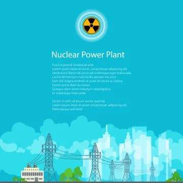 Flyer High Voltage Power Lines Stock Illustration