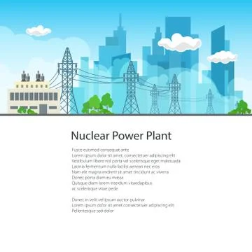 Flyer High Voltage Power Lines 스톡 일러스트