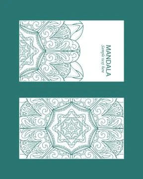 Flyer laser cut a mandala. Stock Illustration
