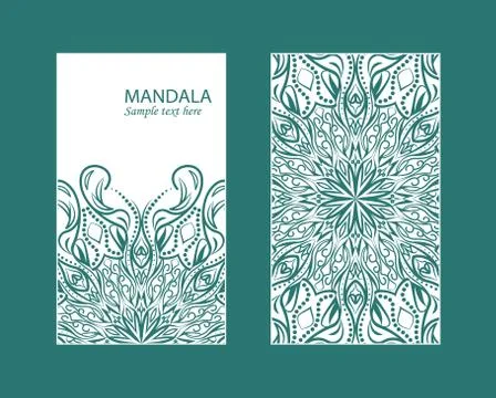 Flyer laser cut a mandala. Illustrazione stock