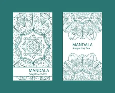 Flyer laser cut a mandala. Stock Illustration