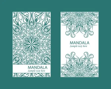 Flyer laser cut a mandala. Illustrazione stock
