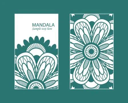 Flyer laser cut a mandala. Stock Illustration