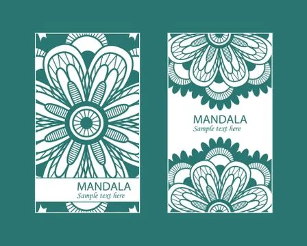 Flyer laser cut a mandala. Stock Illustration