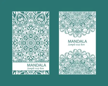 Flyer laser cut a mandala. Stock Illustration