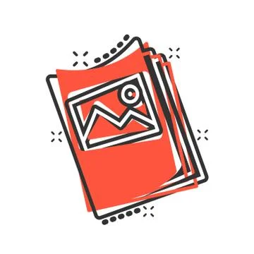 Flyer leaflet icon in comic style. Brochure sheet vector cartoon illustration Illustrazione stock