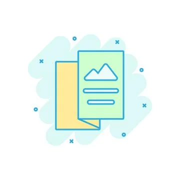 Flyer leaflet icon in comic style. Brochure sheet vector cartoon illustration 스톡 일러스트