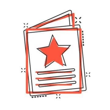 Flyer leaflet icon in comic style. Brochure sheet vector cartoon illustration Illustrazione stock