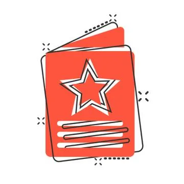 Flyer leaflet icon in comic style. Brochure sheet vector cartoon illustration 스톡 일러스트