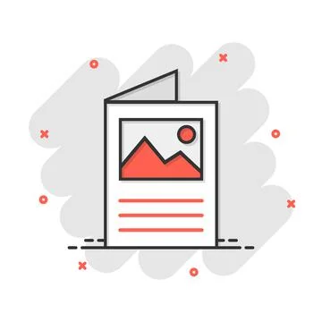 Flyer leaflet icon in comic style. Brochure sheet vector cartoon illustration 스톡 일러스트