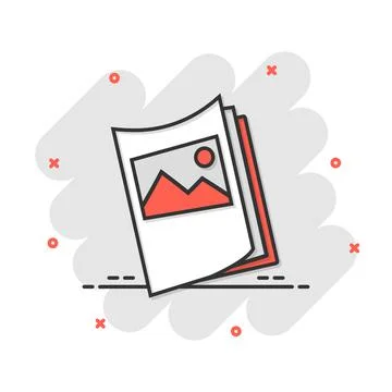 Flyer leaflet icon in comic style. Brochure sheet vector cartoon illustration Illustrazione stock