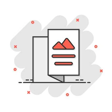 Flyer leaflet icon in comic style. Brochure sheet vector cartoon illustration Stock Illustration