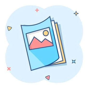 Flyer leaflet icon in comic style. Brochure sheet vector cartoon illustration Illustrazione stock