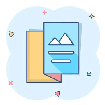 Flyer leaflet icon in comic style. Brochure sheet vector cartoon illustration 스톡 일러스트