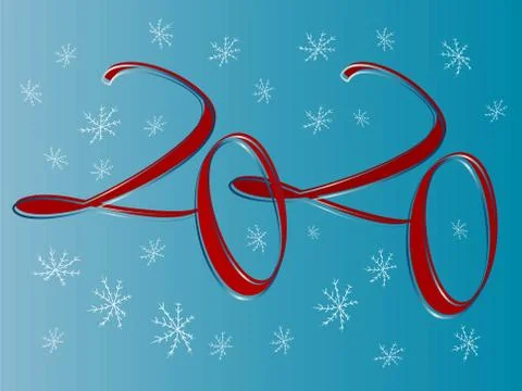 Flyer on light backdrop. Winter symbol. 2020 new year. Modern 2020, great des Stock Illustration