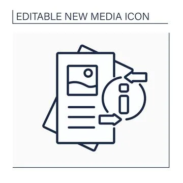 Flyer line icon Stock Illustration