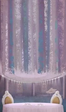 Flyer Menu. Table with two chairs in a restaurant. Stock Illustration