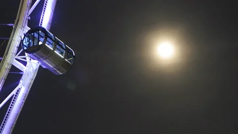 Flyer &amp; Moon Stock Footage 198176326