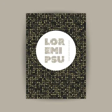 Flyer or Cover Design with Dark Brown Geometric Shapes Pattern Background -.. Stock Illustration