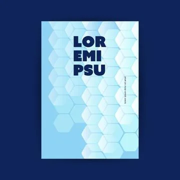 Flyer or Cover Design with White Translucent Cubes Pattern on Blue Backgrou.. イラスト素材