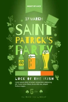 Flyer in the pub on St Patrick's Day. Stock Illustration