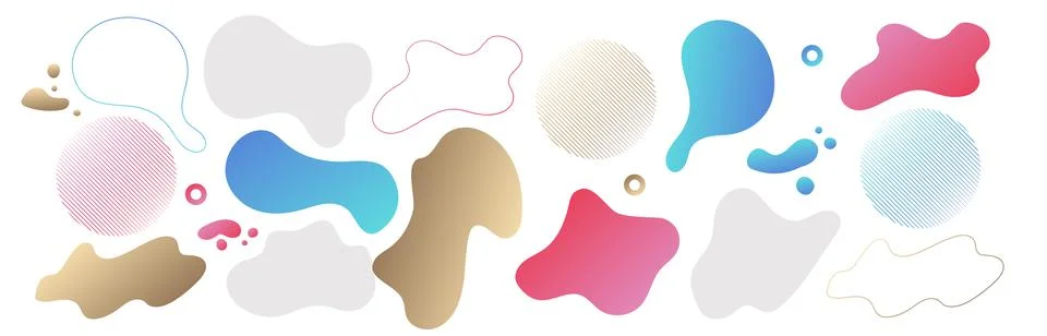 Flyer with set of colored abstract modern graphic elements, colorful stains Stock-Illustration