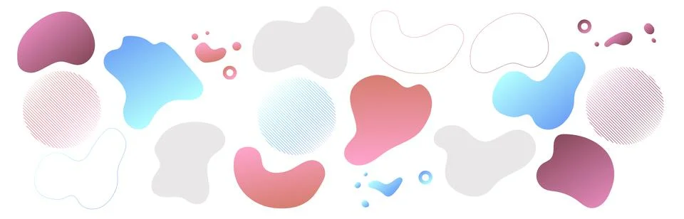 Flyer with set of colored abstract modern graphic elements, colorful stains Illustrazione stock