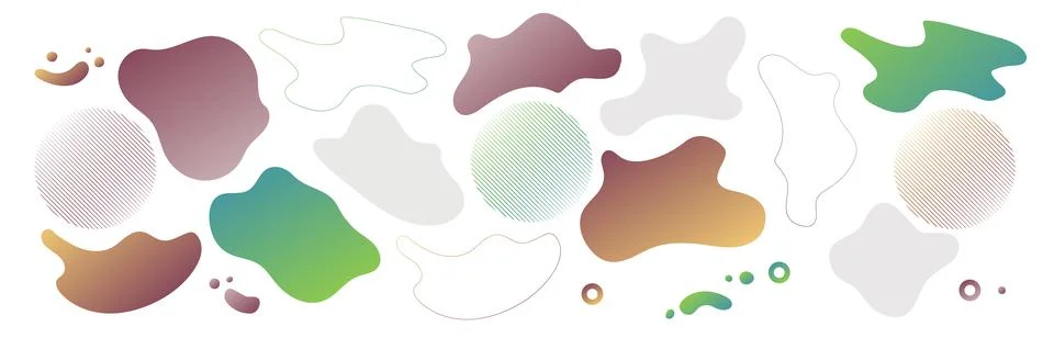 Flyer with set of colored abstract modern graphic elements, colorful stains Stock-Illustration