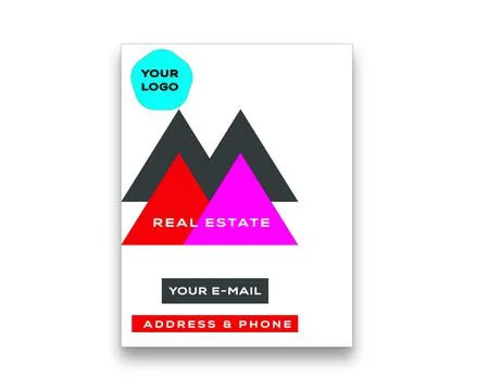 Flyer  shape design of real-estate Stock Illustration