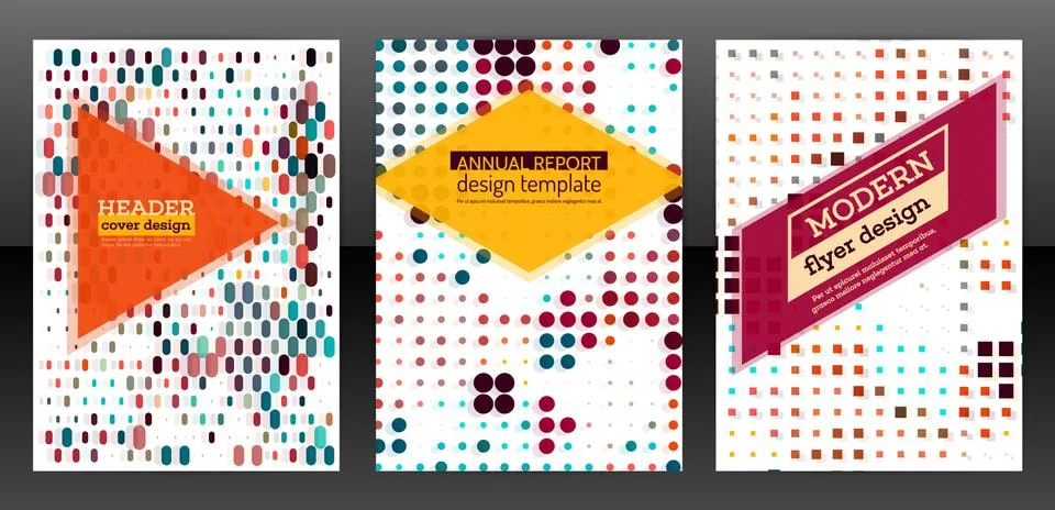 Flyer with simple geometric design Stock Illustration