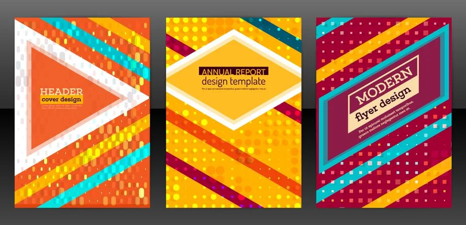 Flyer with simple geometric design Stock Illustration
