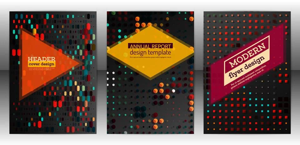 Flyer with simple geometric design Stock Illustration