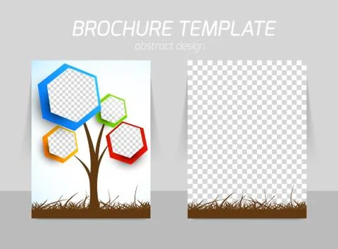 Flyer template back and front design Stock Illustration