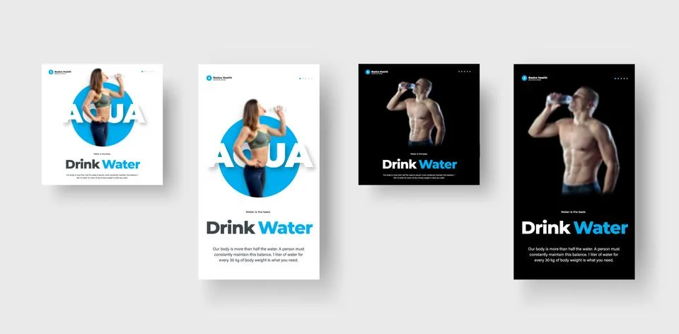 Flyer template on a black and white background, with a girl and a guy, with c Stock Illustration