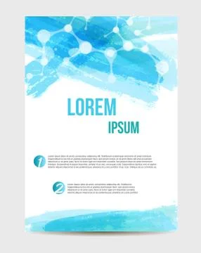 Flyer template with brushed design Stock Illustration