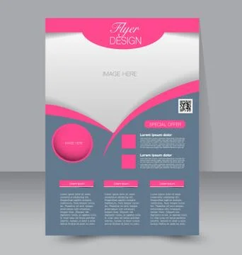 Flyer template. Business brochure. Editable A4 poster Stock Illustration