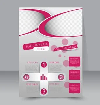 Flyer template. Business brochure. Editable A4 poster Stock Illustration