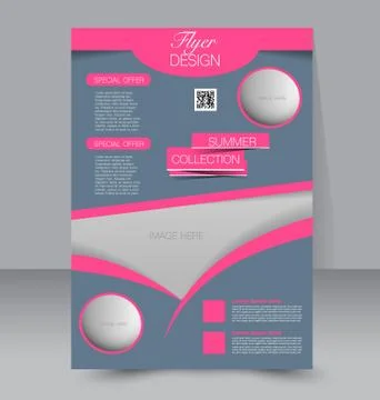 Flyer template. Business brochure. Editable A4 poster Stock Illustration