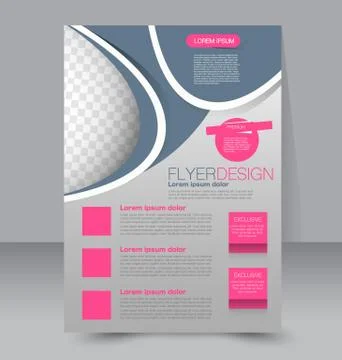 Flyer template. Business brochure. Editable A4 poster Stock Illustration