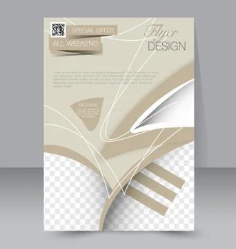 Flyer template. Business brochure. Editable A4 poster Stock Illustration