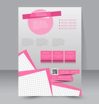 Flyer template. Business brochure. Editable A4 poster Stock Illustration