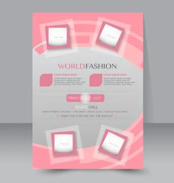 Flyer template. Business brochure. Editable A4 poster Stock Illustration
