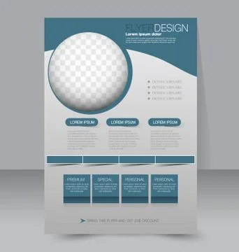 Flyer template. Business brochure. Editable A4 poster for design, education Stock Illustration