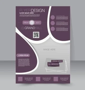 Flyer template. Business brochure. Editable A4 poster for design, education Stock Illustration