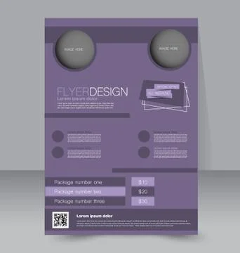 Flyer template. Business brochure. Editable A4 poster for design, education Stock Illustration