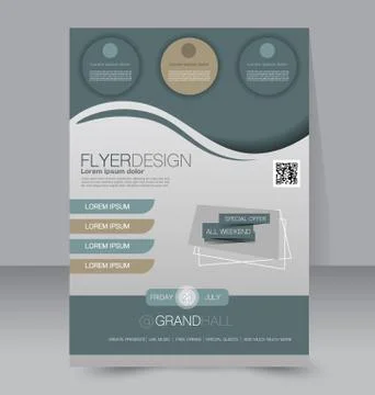 Flyer template. Business brochure. Editable A4 poster for design, education Stock Illustration